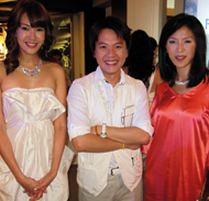 Magician Tricky Patrick with Singapore celebrity Jessica Liu and Wong Li Lin