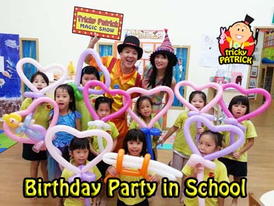 birthday party with magician Tricky Patrick and Balloonist Kerin
